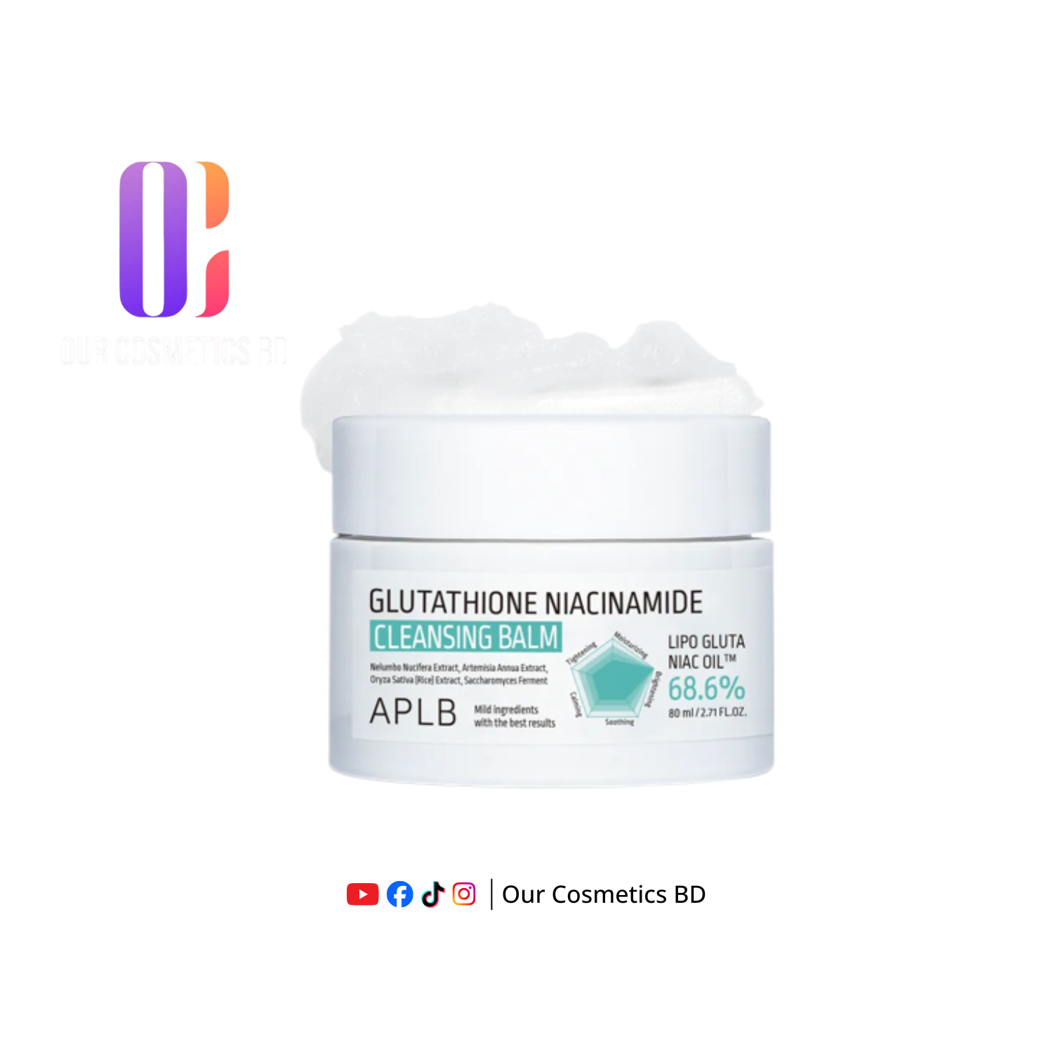 APLB Glutathione Niacinamide Cleansing Balm 80ml