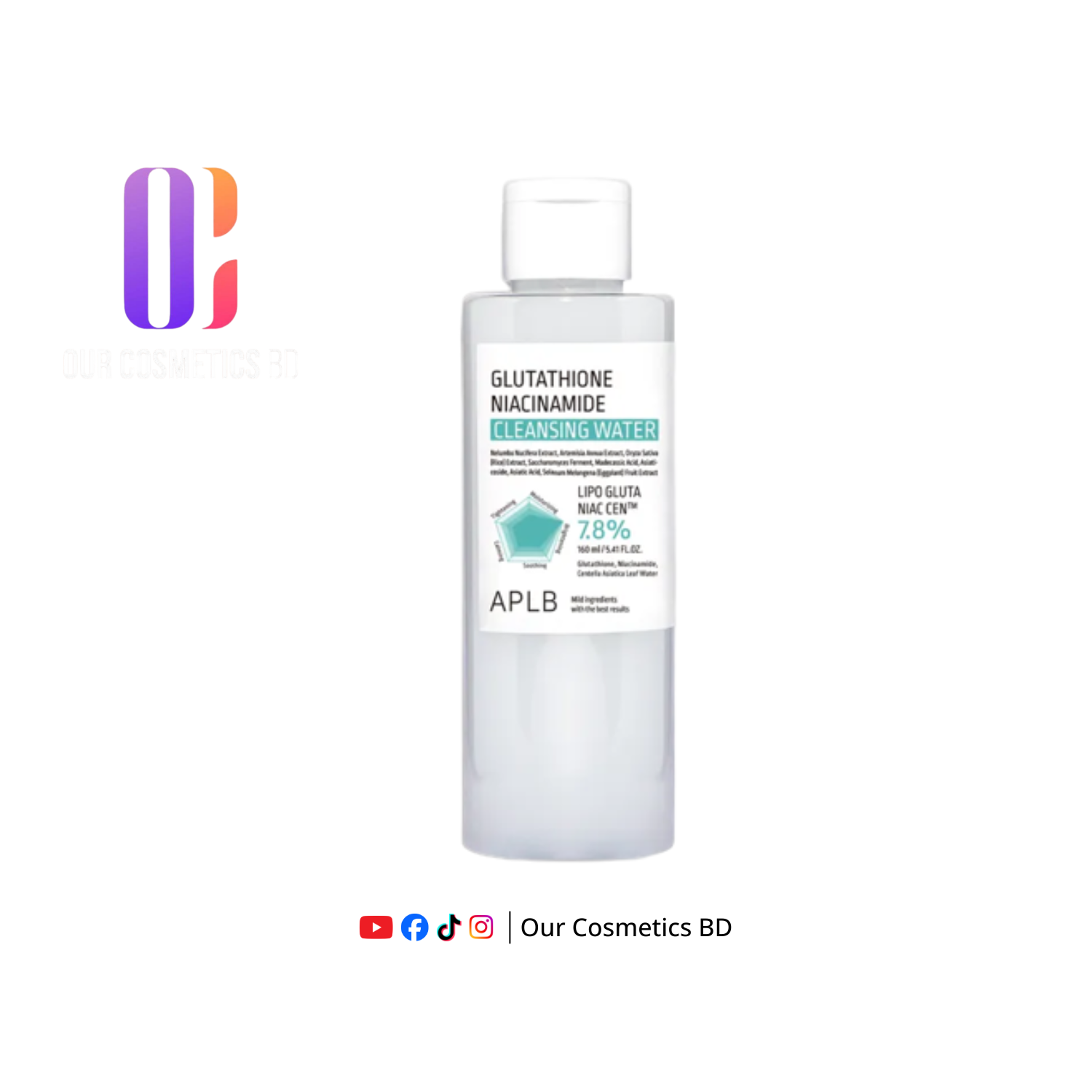 APLB Glutathione Niacinamide Cleansing Water 160ml