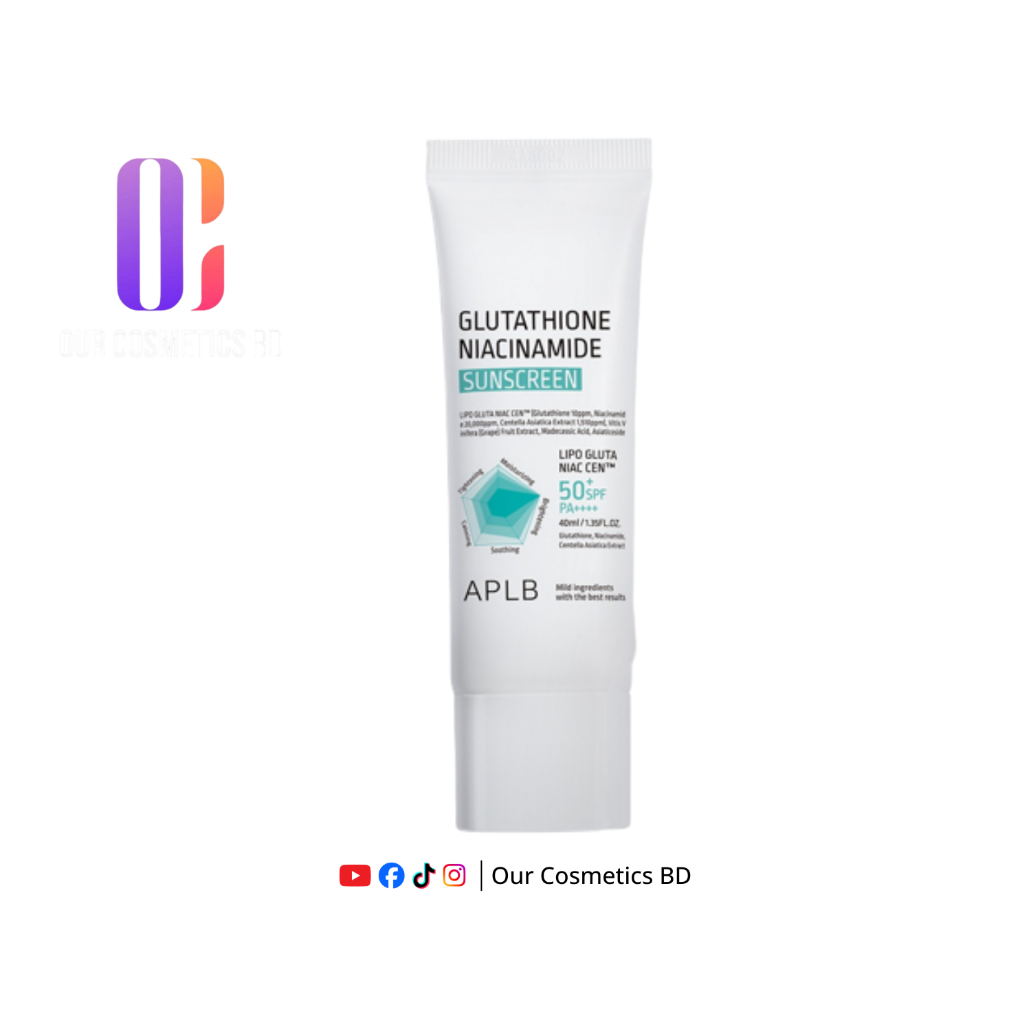 APLB Glutathione Niacinamide Sunscreen 40ml