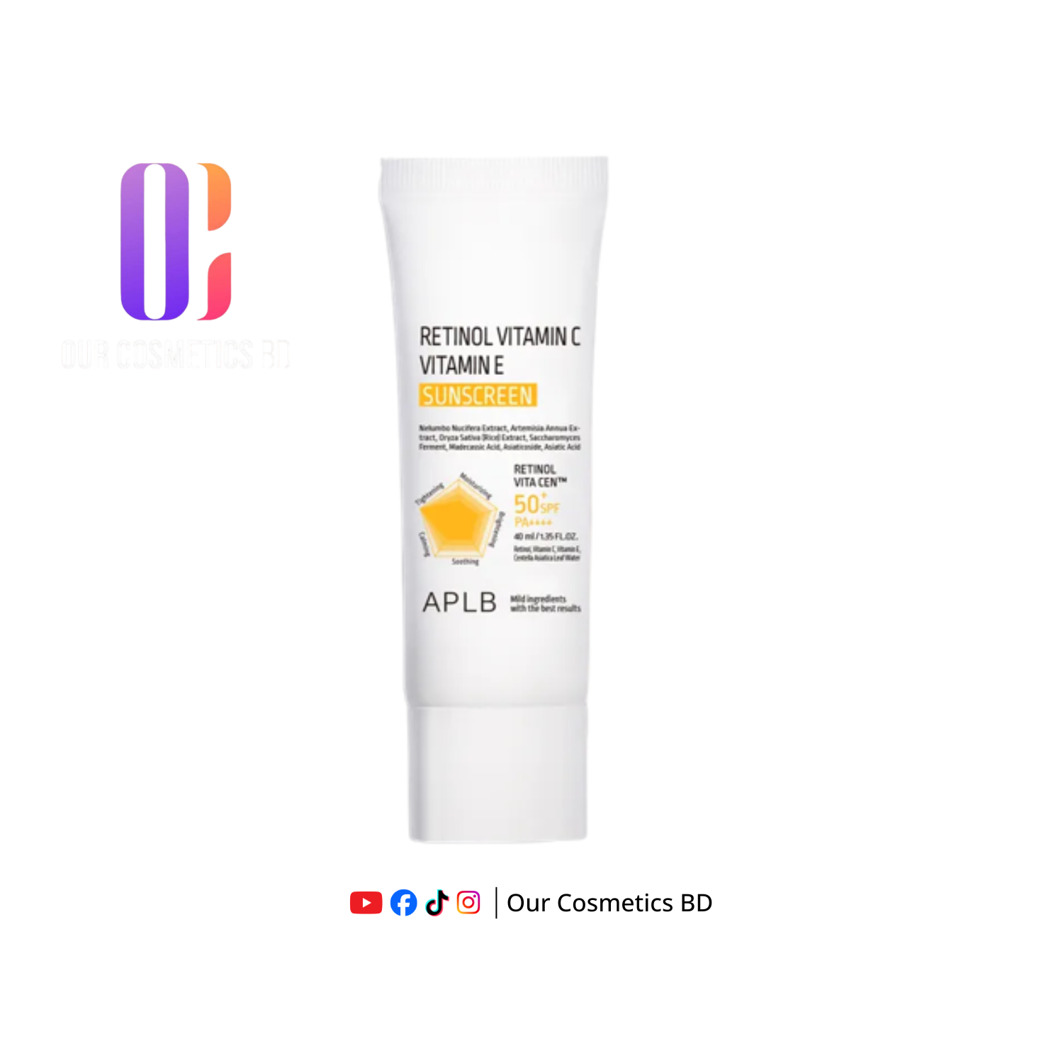 APLB Retinol Vitamin C Vitamin E Sunscreen 40ml