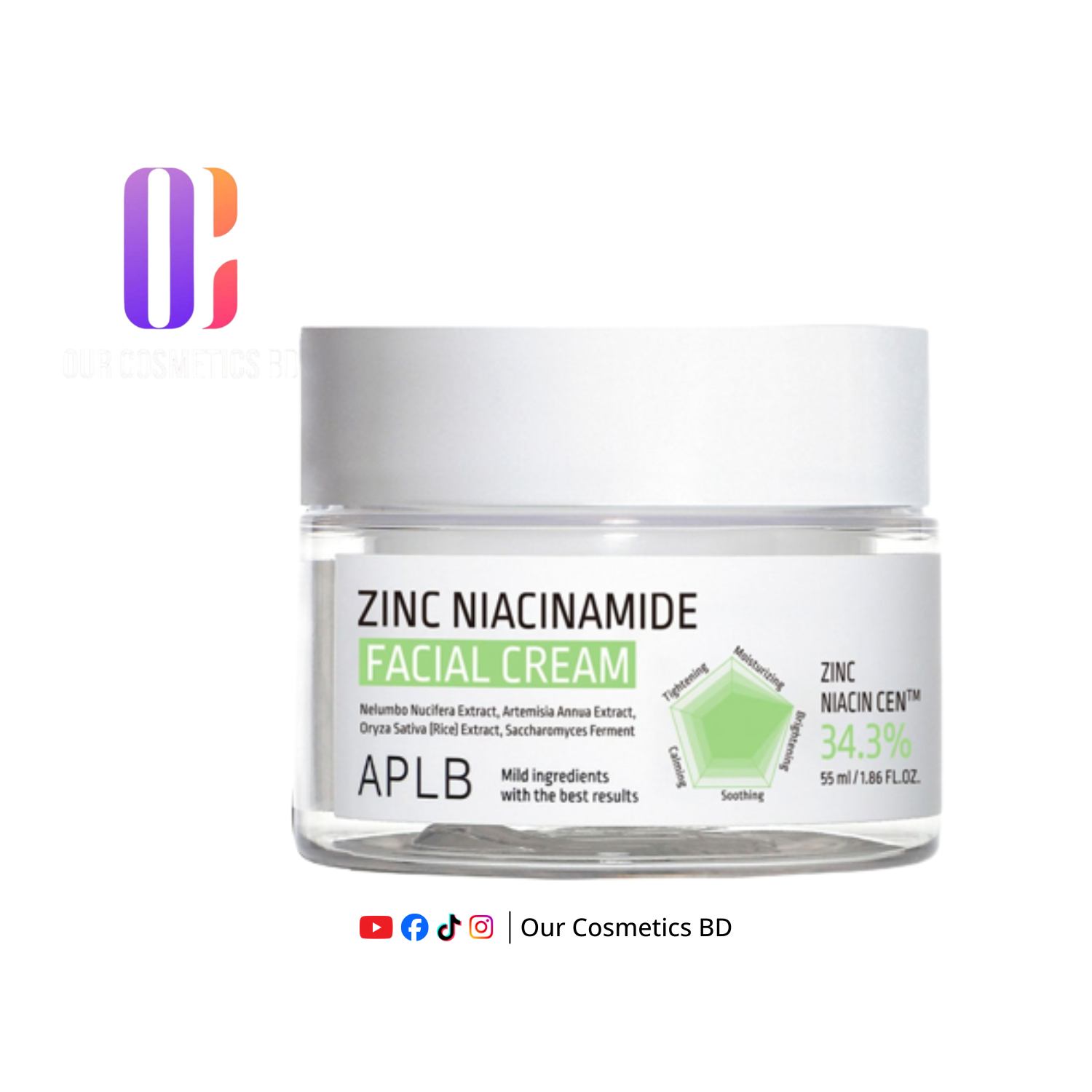APLB Zinc Niacinamide Facial Cream 55ml