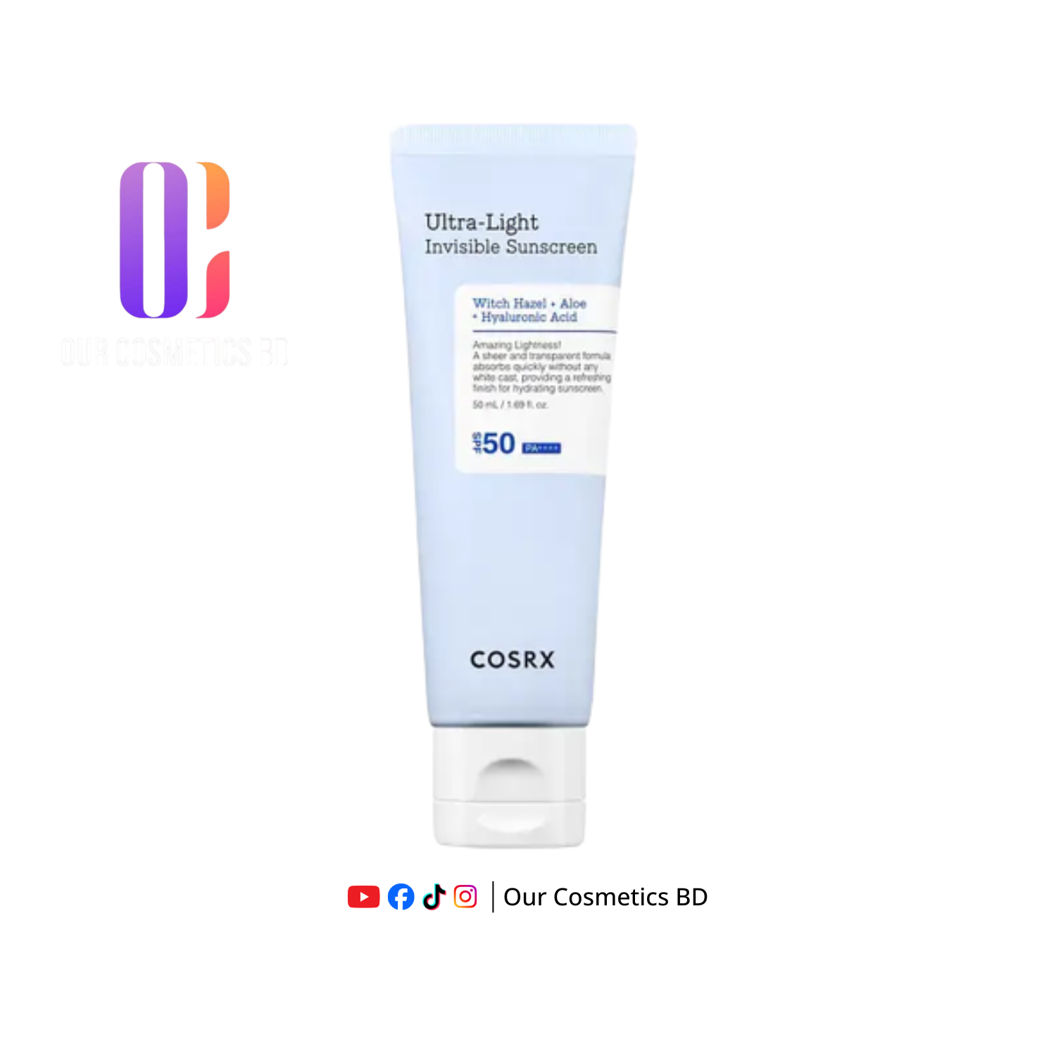 COSRX Ultra-Light Invisible Sunscreen SPF50 PA++++ 50ml