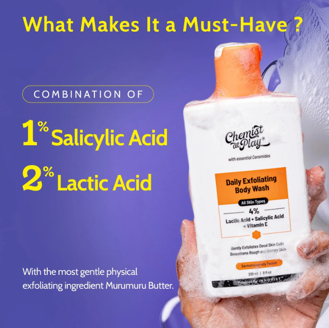 Chemist at Play Exfoliating Body Wash with Lactic Acid 236ml