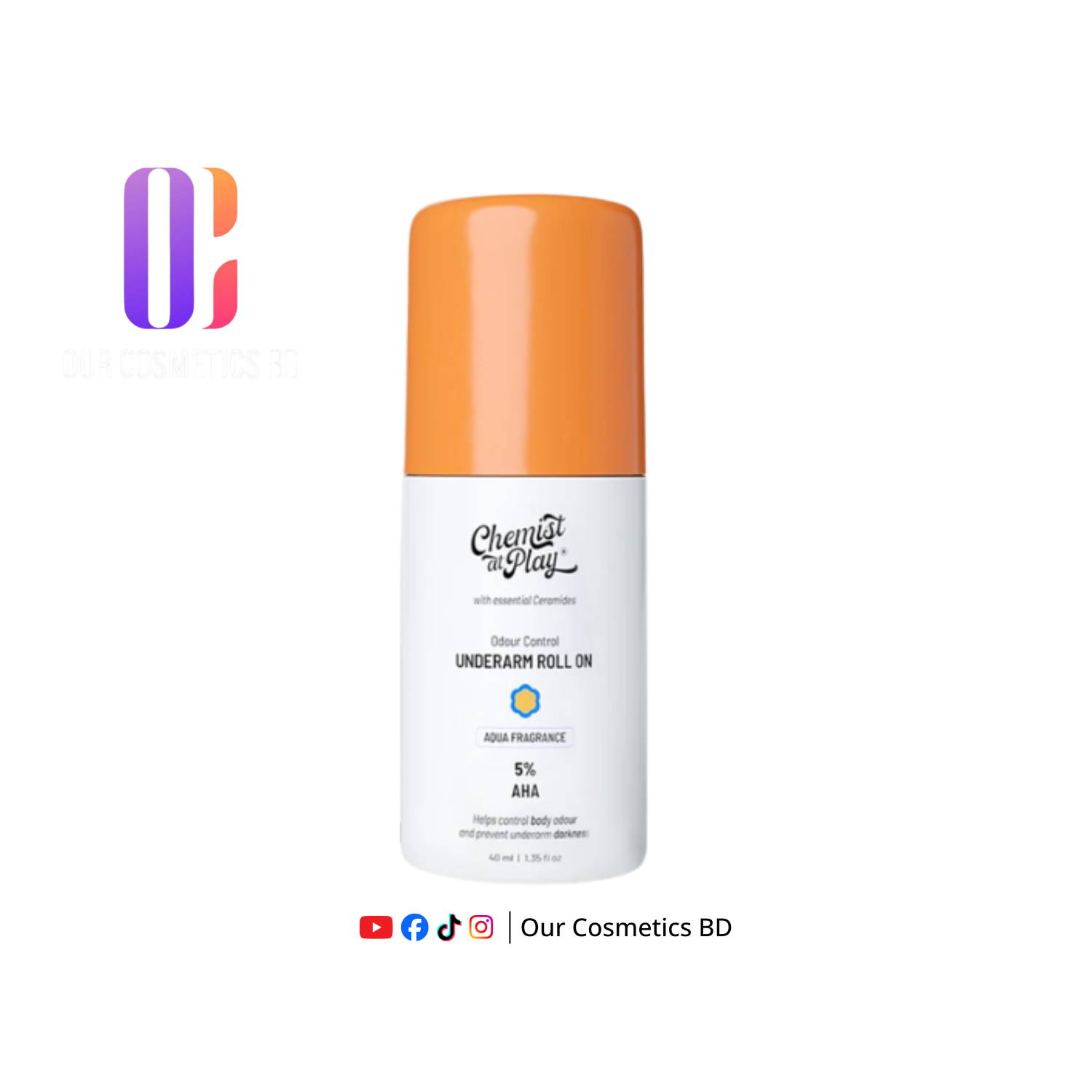 Chemist at Play Underarm Roll On for Odour Control & Pigmentation 40ml