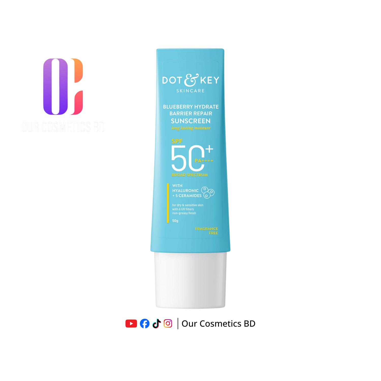 DOT & KEY Blueberry Hydrate Barrier Repair Sunscreen Spf 50+ 80g