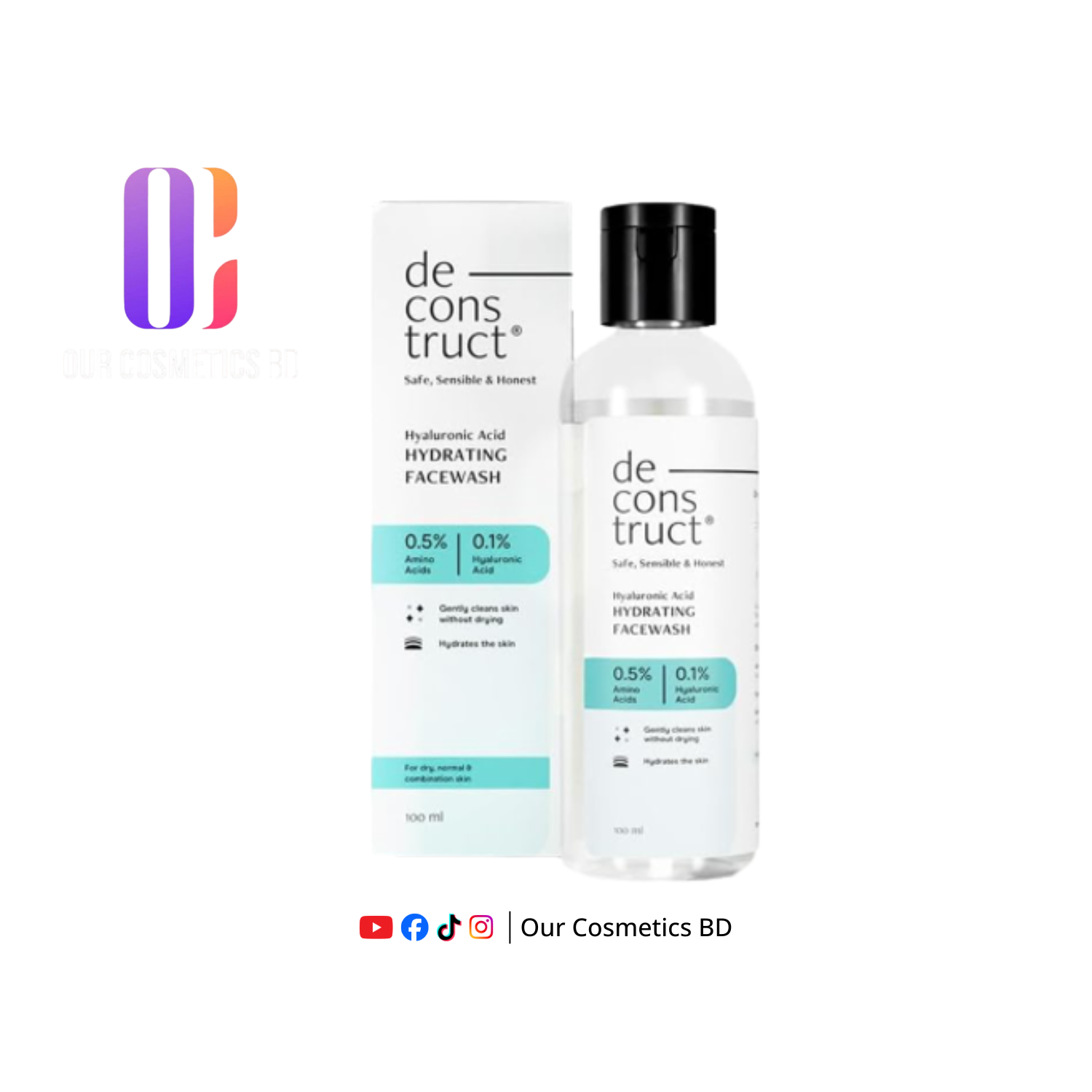 Deconstruct Hyaluronic Acid Hydrating Face Wash 100ml
