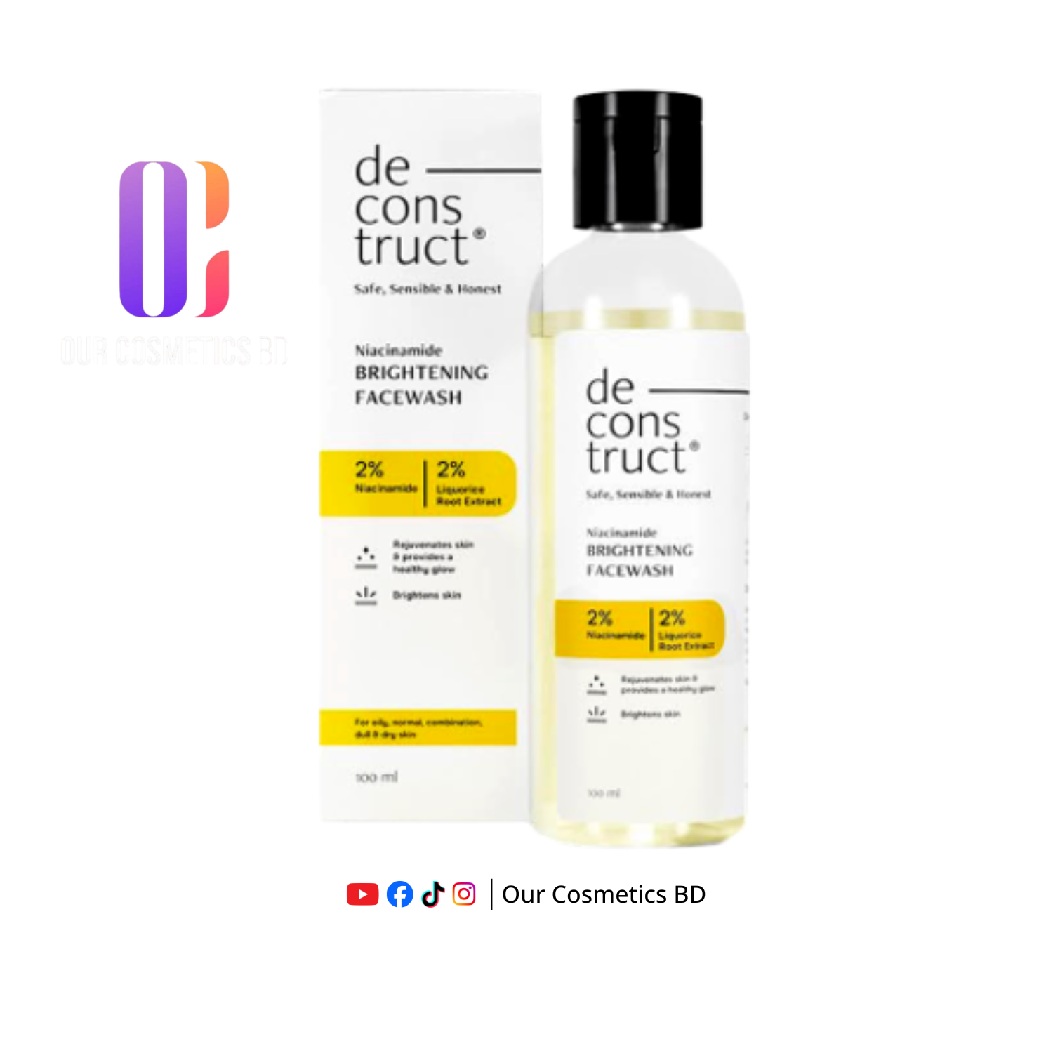 Deconstruct Niacinamide Brightening Face Wash 100ml