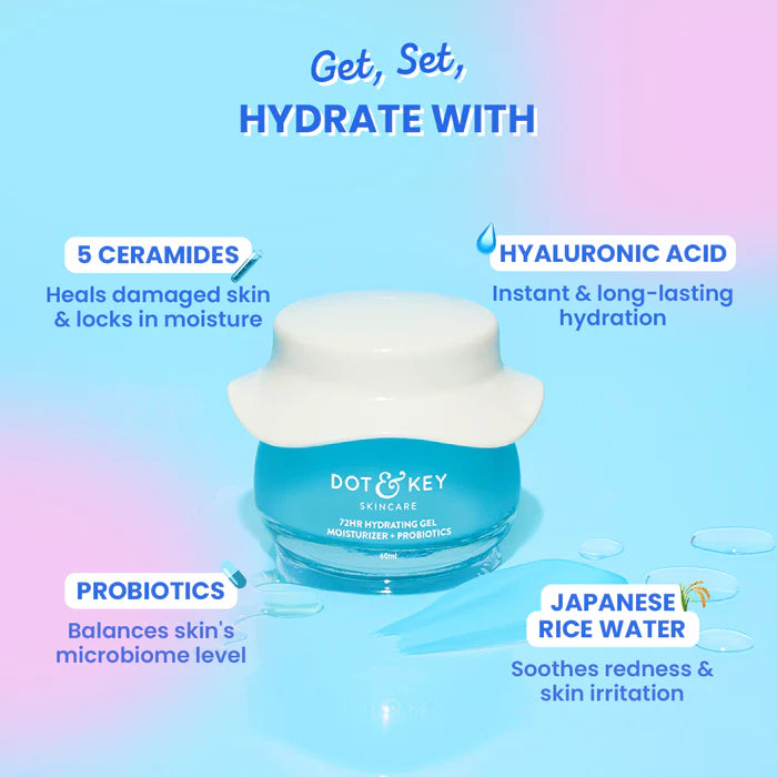 Dot & Key 72HR Hydrating Gel Moisturizer + Probiotics 60 ML