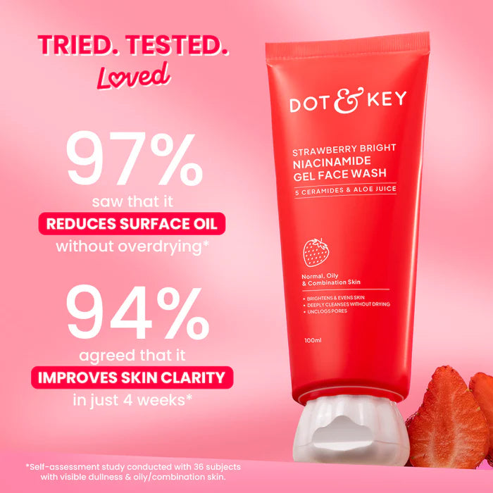 Dot & Key Strawberry Bright Niacinamide Gel Face Wash 100 ML