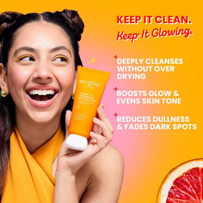 Dot & Key Vitamin C + E Gel Face Wash for Glowing Skin 100 ML
