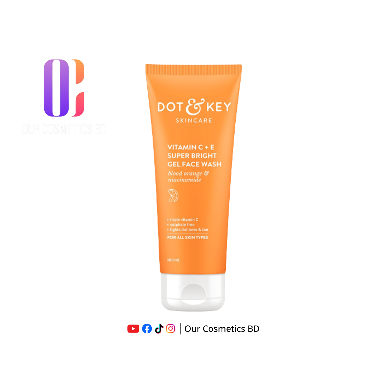 Dot & Key Vitamin C + E Gel Face Wash for Glowing Skin 100 ML