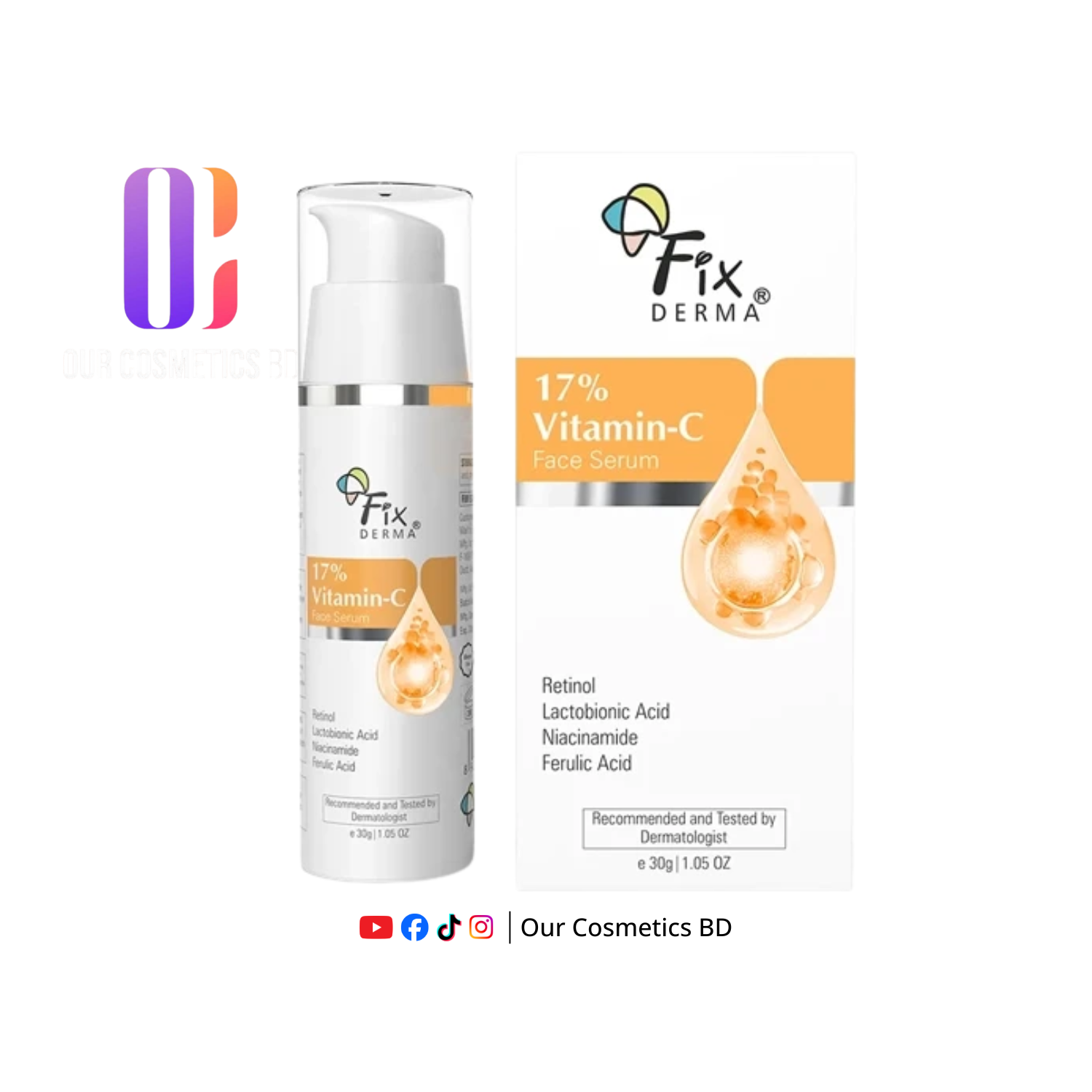 Fixderma 17% Vitamin C Face Serum-30g