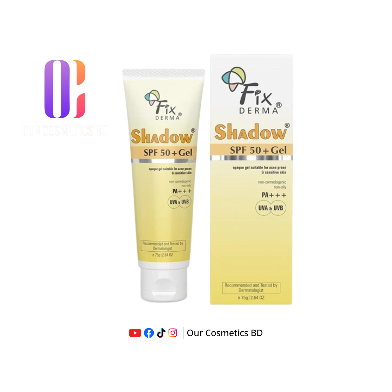 Fixderma Shadow Sunscreen SPF 50 Gel-75g