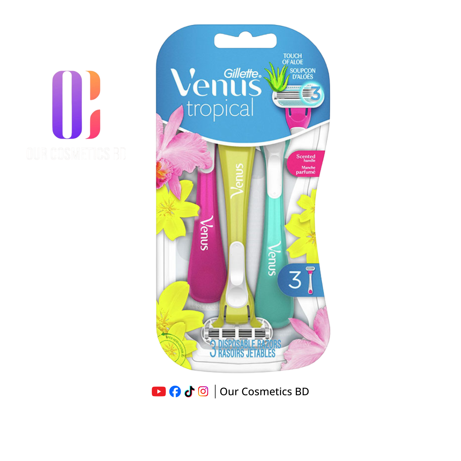 Gillette Venus Tropical Razors – 3Pcs