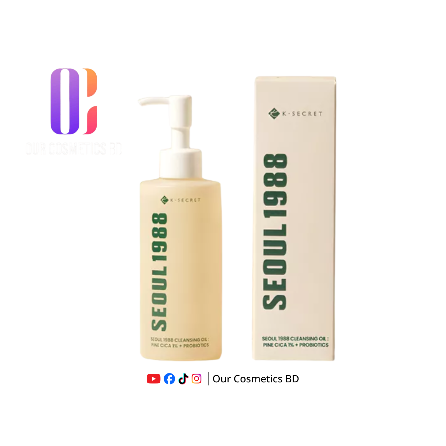K-SECRET-SEOUL 1988 Cleansing Oil:Pine Cica 1% + Probiotics 200ml
