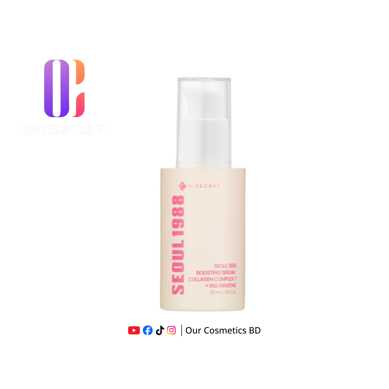 KSECRET - SEOUL 1988 Boosting Serum : Collagen Complex 7 + Red Ginseng 30ml
