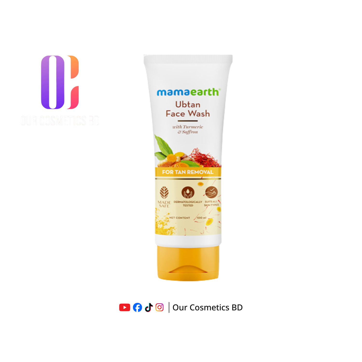 Mamaearth Ubtan Face Wash for Tan Removal 100ml