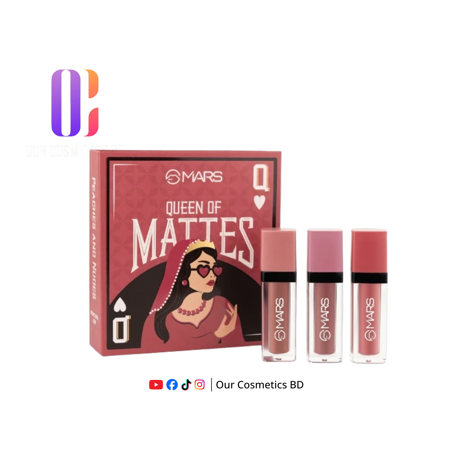 Mars Queen Of Mattes Lipstick Set- 03 Peaches And Nudes