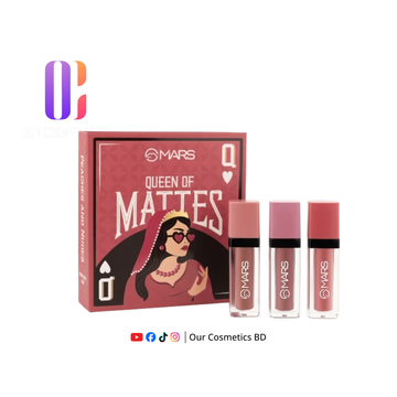 Mars Queen Of Mattes Lipstick Set- 03 Peaches And Nudes