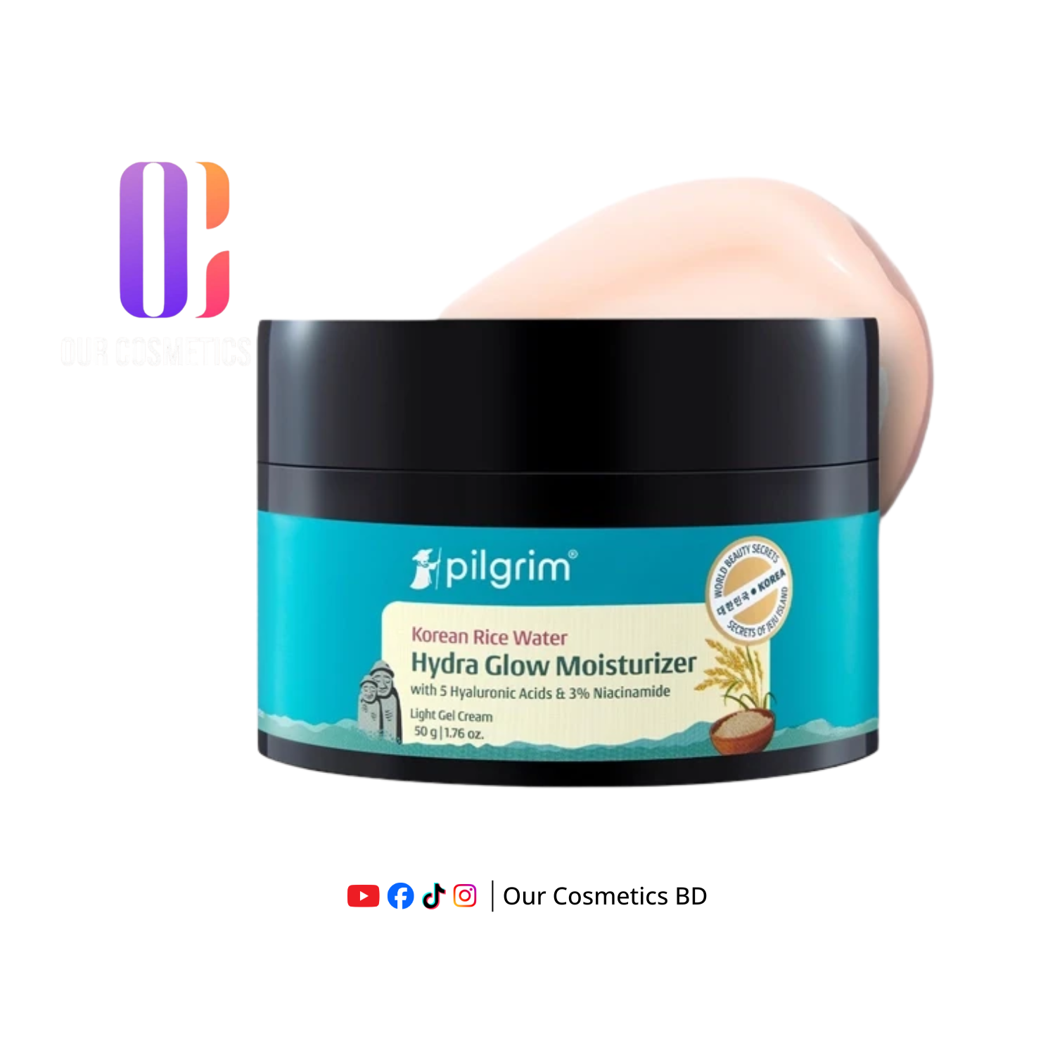 Pilgrim Korean Rice Water Hydra Glow Moisturizer-100g