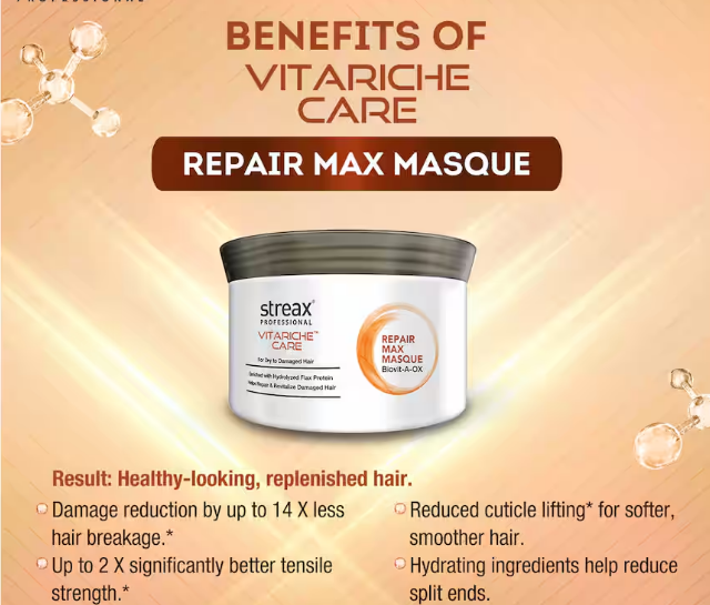 Streax Professional Vitarich Care Repair Max Hair Masque 500g