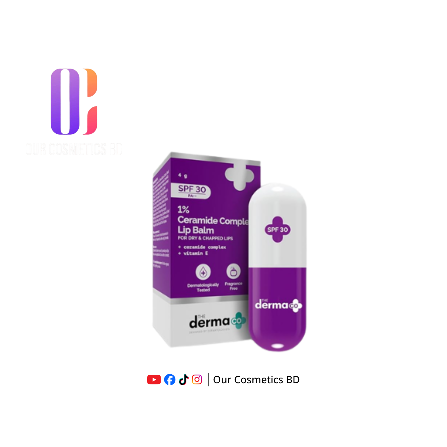 The Derma Co 1% Ceramide Complex Lip Balm Spf30 4g