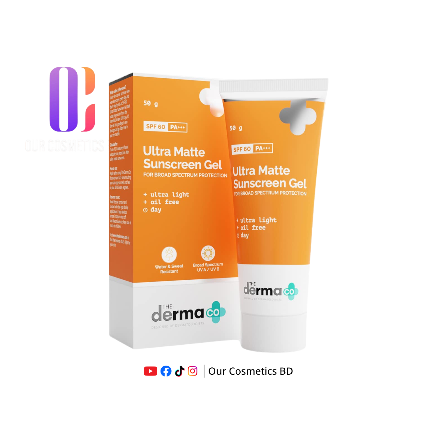 The Derma Co Ultra Matte Sunscreen Gel SPF 60 P+++ 50g