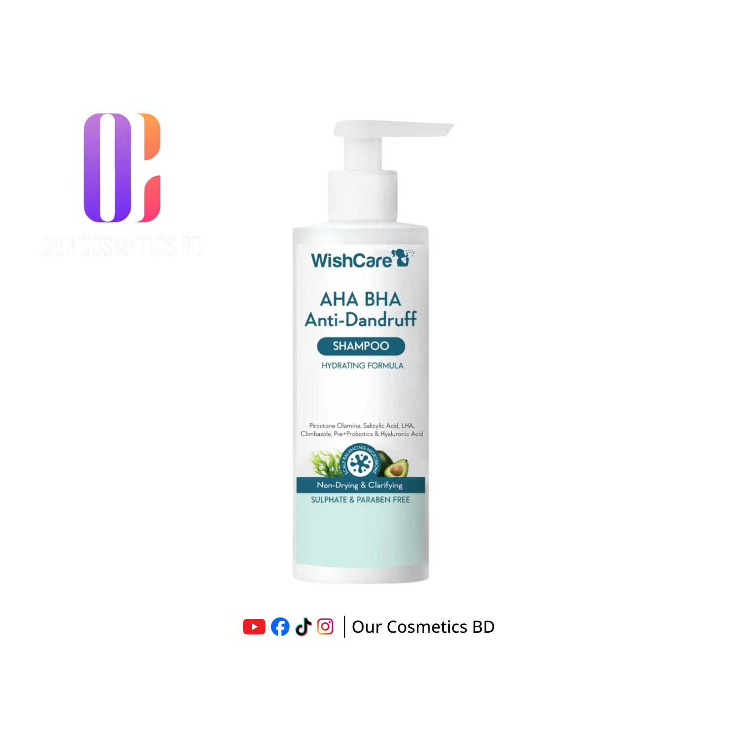 WishCare AHA BHA Anti-Dandruff Shampoo 250 ML