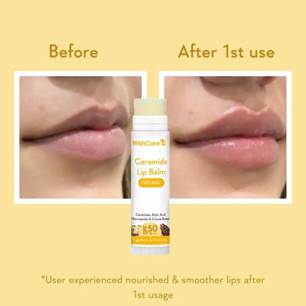 WishCare Ceramide Lip Balm with SPF 50 PA+++ (Natural) 5gm