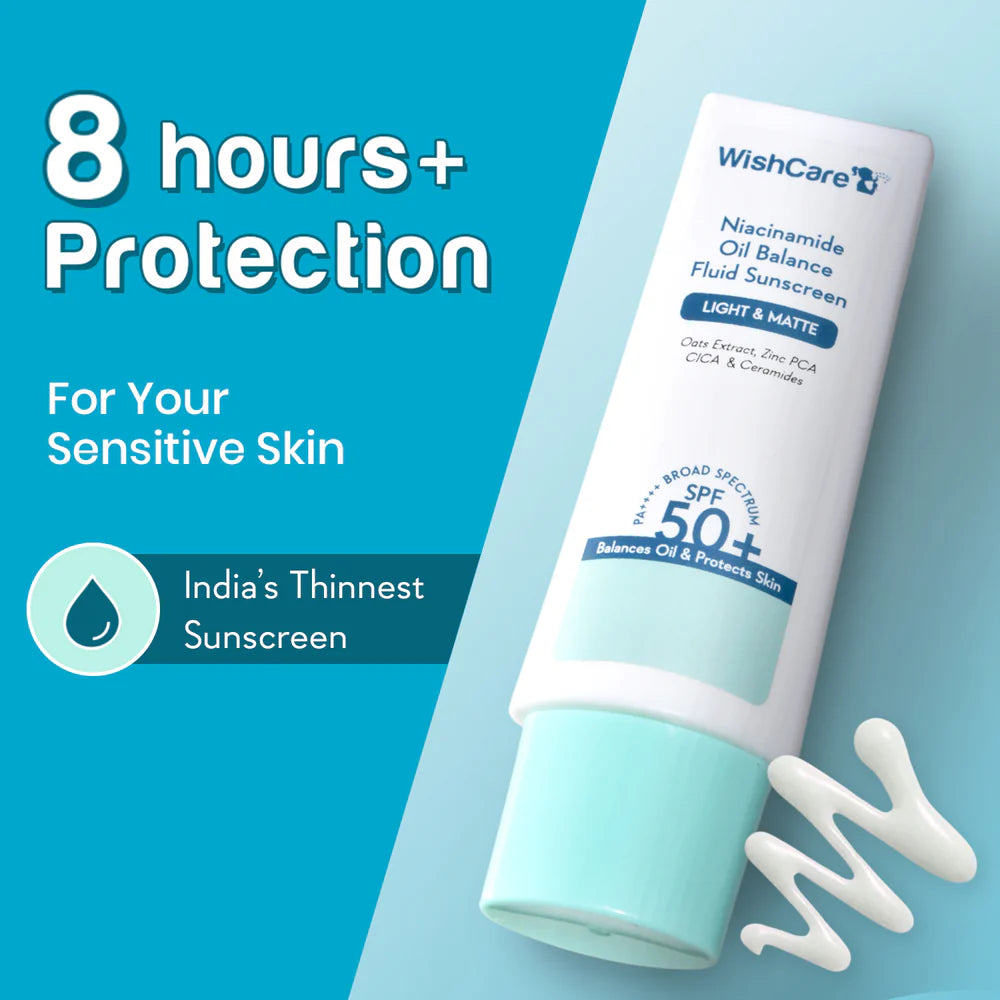 WishCare Niacinamide Oil Balance Fluid Sunscreen | SPF50 PA++++ 50 ML