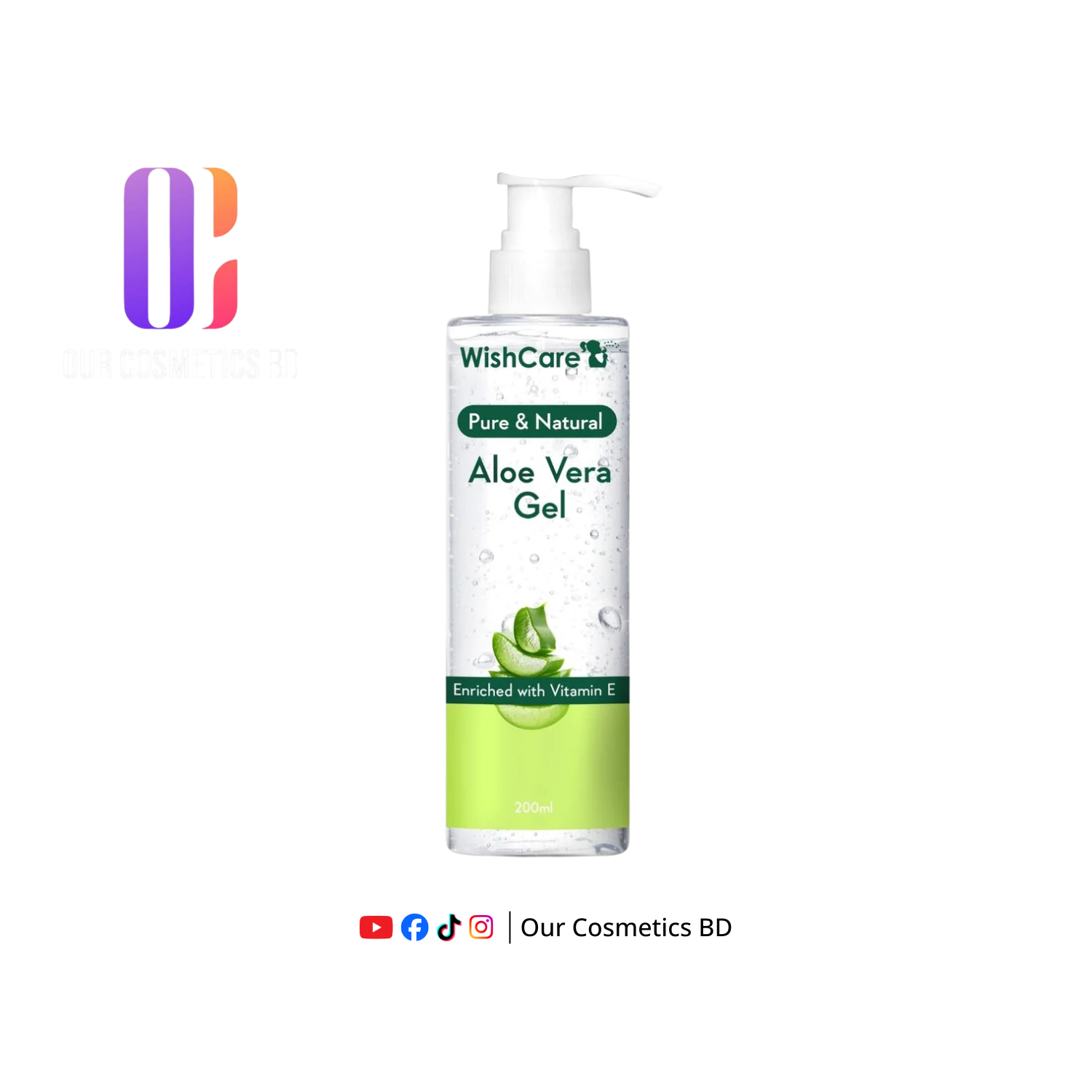 WishCare Pure Aloe Vera Gel with Vitamin E- 200gm