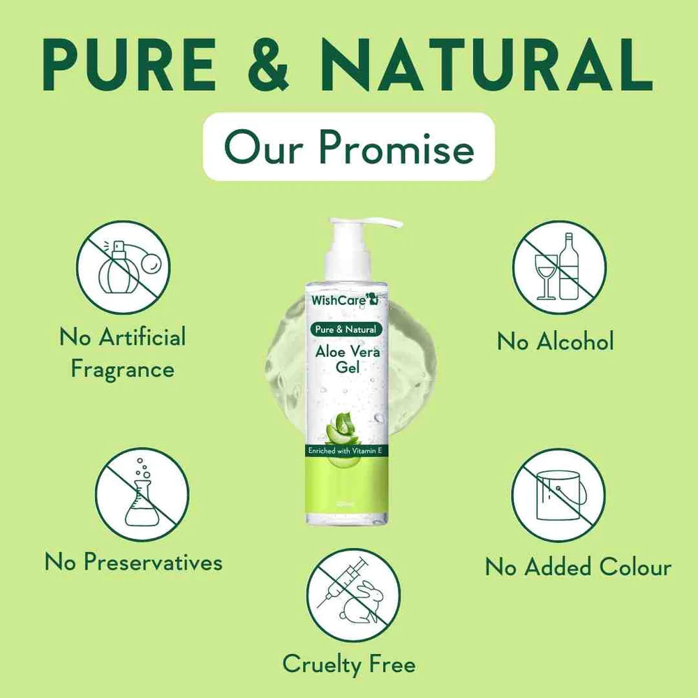 WishCare Pure Aloe Vera Gel with Vitamin E- 200gm