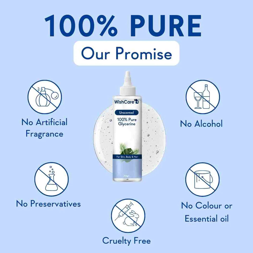 WishCare Pure & Unscented Vegetable Glycerine - 250 gm