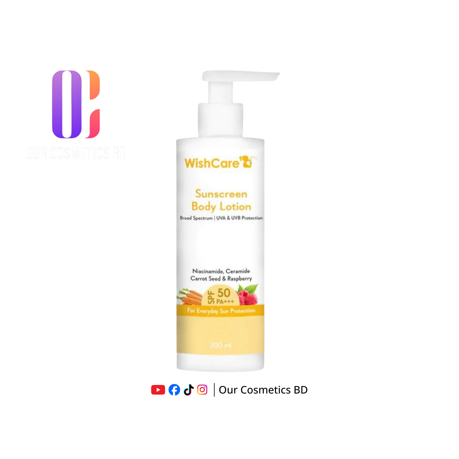 WishCare SPF 50 Sunscreen Body Lotion PA+++ 200 ML