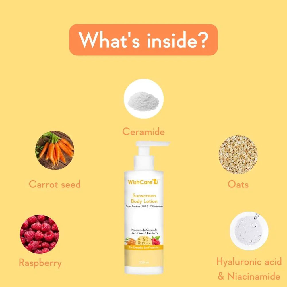 WishCare SPF 50 Sunscreen Body Lotion PA+++ 200 ML