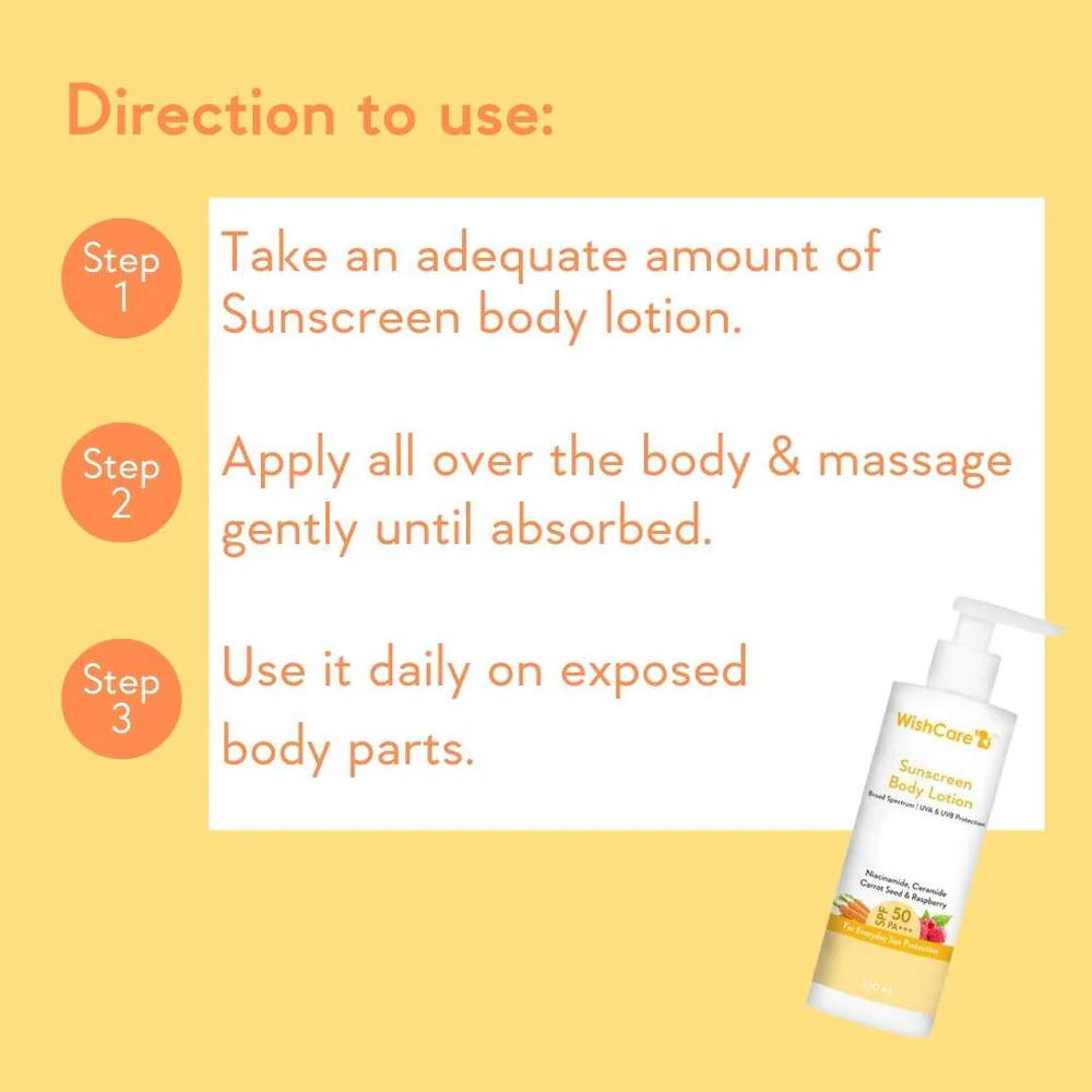 WishCare SPF 50 Sunscreen Body Lotion PA+++ 200 ML