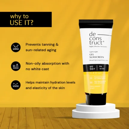 Deconstruct Lightweight Gel Water Resistant Sunscreen for Oily Skin SPF 55+ PA+++