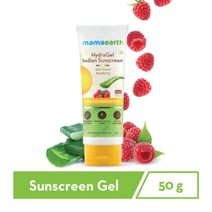 Mamaearth hydraGel indian sunscreen with aloe vera & raspberry for sun protection (50gm)