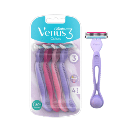 Gillette Venus 3 Colors Razors 3 Blades 4pcs Set