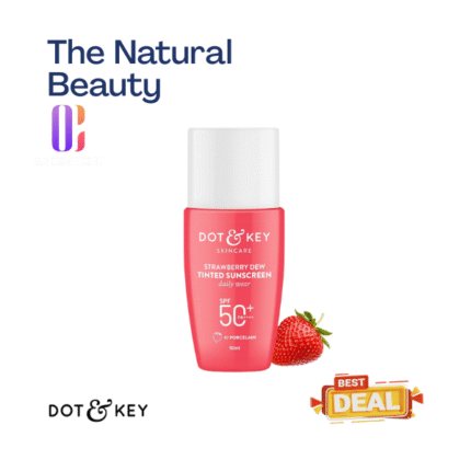Dot & Key Strawberry Dew Tinted Sunscreen SPF 50+ Pa++++ - 01 Porcelain | Protection Against UA/UB | Broad Spectrum, Water & Sweat resistant | For All Skin Types | 50ml