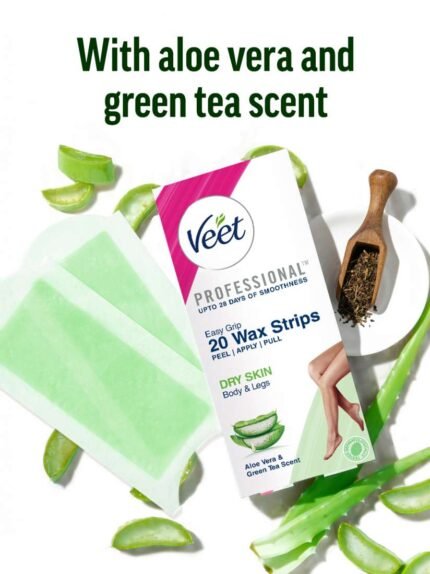 Veet Professional 20pcs Wax Strips with Aloe Vera for Dry Skin